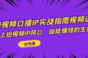 短视频口播IP实战指南视频课，踩上短视频IP风口，做能赚钱的生意（22节课）