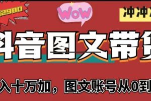 抖音图文带货，月入10w+【图文账号从0到1】