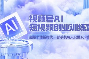 视频号AI短视频创业训练营 超级个体新时代 一部手机每天只需1小时轻松创业