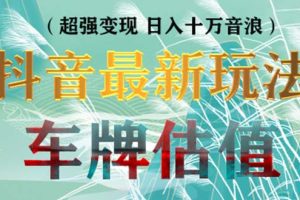 抖音最新无人直播变现直播车牌估值玩法项目 轻松日赚几百+【详细玩法教程】