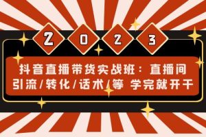 抖音直播带货实战班：直播间引流/转化/话术/等 学完就开干