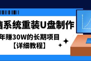 电脑系统重装U盘制作，年赚30W的长期项目【详细教程】