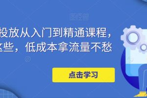 万相台投放·新手到精通课程，学会这些，低成本拿流量不愁