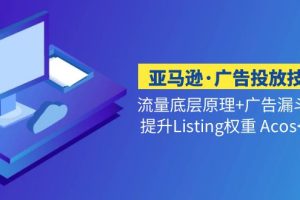 亚马逊·广告投放技巧流量底层+广告漏斗逻辑+提升Listing权重 Acos<10%