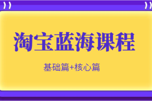 淘宝蓝海暴利产品实操项目，单店利润几千几万（基础篇+核心操作篇）