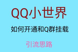 最近很火的QQ小世界视频挂群实操来了，小白即可操作，每天进群1000＋