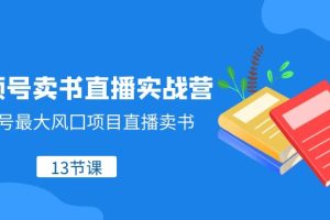 视频号卖书直播实战营，视频号最大风囗项目直播卖书（13节课）