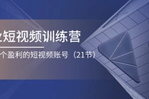 企业短视频训练营：打造一个盈利的短视频账号（21节）