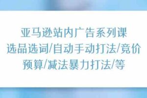 亚马逊站内广告系列课：选品选词/自动手动打法/竞价预算/减法暴力打法/等