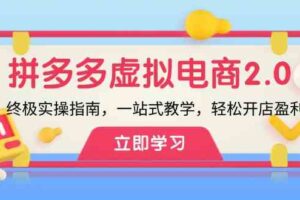 拼多多虚拟项目2.0：终极实操指南，一站式教学，轻松开店盈利