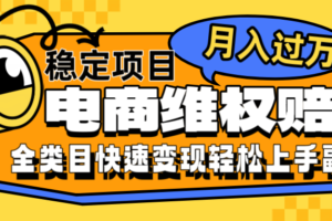 电商维权赔付全类目稳定月入过万可批量操作一部手机轻松小白