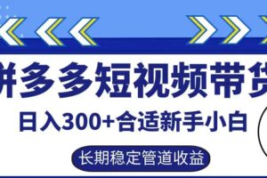 拼多多短视频带货日入300+，实操账户展示看就能学会