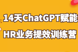 ChatGPT赋能HR业务提效14天训练营，从小白到应用高手在HR工作中灵活应用