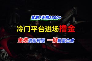 全新冷门平台vivo视频，快速免费进场搞米，通过混剪视频一键批量生成，实测7天撸2300+