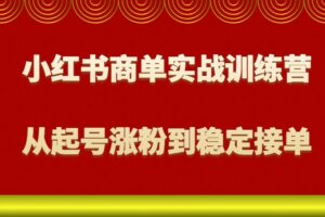 小红书商单实战训练营，从0到1教你如何变现，从起号涨粉到稳定接单，适合新手